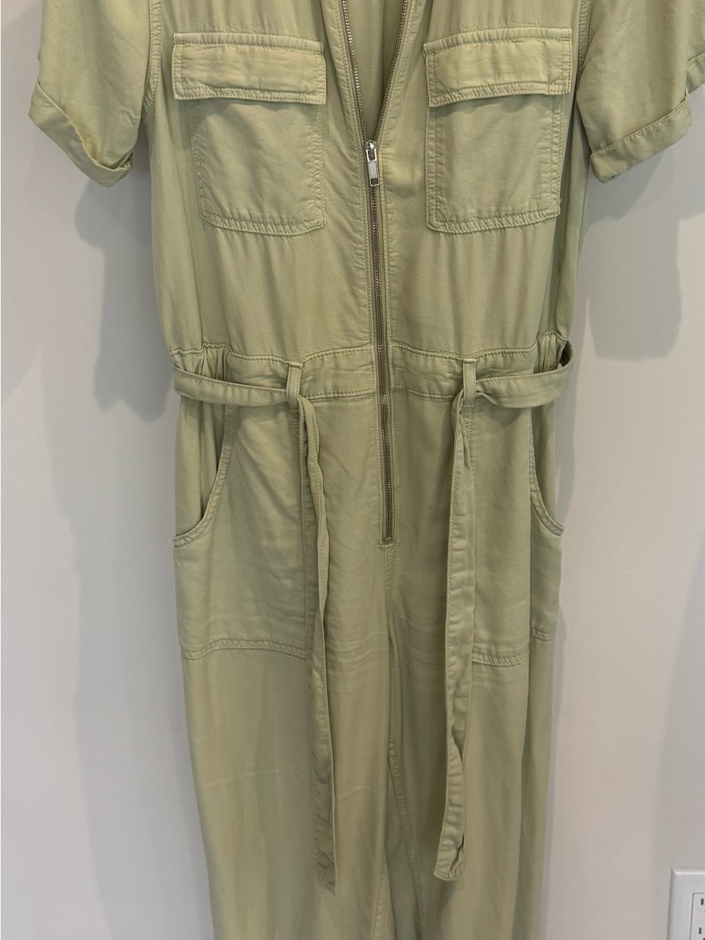 BDG Olive Green Utility Jumpsuit with Zip Front